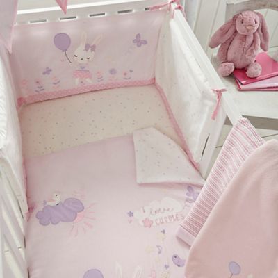 Pink bunny print bed in a bag